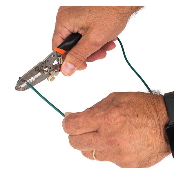 Main product image for 5-In-1 Stainless Steel Wire Stripper 22-10 AWG with Wire Cutter, Spring Back, and Padded Handles 360-633